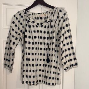 Pink Chicken Black and White Checkered Blouse